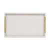 16" Wood Faux Shagreen Serving Tray With Handles
