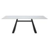 79" White and Black Sintered Stone and Steel Double Pedestal Base Dining Table