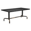 71" Black and Gold Wood and Steel Trestle Base Dining Table