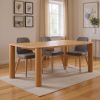 79" Natural Solid Wood Dining Table