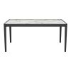 65" White and Black Faux Marble and Solid Wood Dining Table