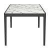 65" White and Black Faux Marble and Solid Wood Dining Table