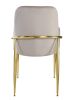 Set of Two Gray and Gold Velvet And Wood and Metal Dining Side Chairs