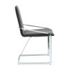 Set of Two Gray and Silver Upholstered Velvet And Metal Dining Side Chairs