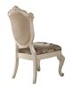 Set of Two Tufted Rose Gold and Pearl Upholstered Faux Leather And Solid Wood Dining Side Chairs