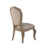 Set of Two Tufted Beige and Taupe Upholstered Fabric And Solid Wood Dining Side Chairs