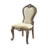 Set of Two Gray and Oak Upholstered Chenille And Solid Wood Dining Side Chairs