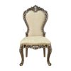 Set of Two Gray and Oak Upholstered Chenille And Solid Wood Dining Side Chairs