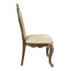 Set of Two Gray and Oak Upholstered Chenille And Solid Wood Dining Side Chairs