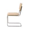 Set of Two Natural and Silver Steel Open Back Dining Side Chairs