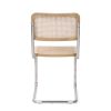 Set of Two Natural and Silver Steel Open Back Dining Side Chairs