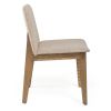 Set of Two White And Beige And Brown Fabric And Solid Wood Dining Side Chairs