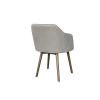 Gray And Brown Upholstered Fabric Dining Arm Chair