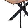 47" Brown and Black Wood and Metal Cross Leg Base Dining Table