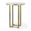 36" Gray Marble Pedestal Base Round Top Dining Table