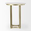 36" Gray Marble Pedestal Base Round Top Dining Table