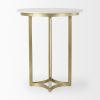 36" Gray Marble Pedestal Base Round Top Dining Table