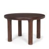 48" Brown Solid Wood Round Top Dining Table
