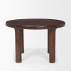 48" Brown Solid Wood Round Top Dining Table