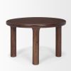 48" Brown Solid Wood Round Top Dining Table