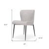 Gray and Black Upholstered Fabric And Metal Wing Back Dining Side Chair