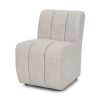 Gray And Black Upholstered Fabric Dining Side Chair With Wheels