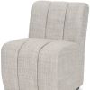 Gray And Black Upholstered Fabric Dining Side Chair With Wheels