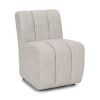 Gray And Black Upholstered Fabric Dining Side Chair With Wheels