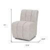 Gray And Black Upholstered Fabric Dining Side Chair With Wheels