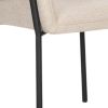 Set of Two Beige and Black Fabric Dining Arm Chairs