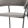 Set of Two Gray and Black Fabric Open Back Dining Arm Chairs