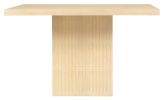 60" Natural Solid Wood Pedestal Base Square Dining Table