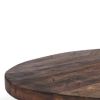 Set of Two Brown Reclaimed Wood Handmade Round Riser Trays