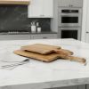 Set of Two Natural Solid Wood Handmade Serve Boards With Handles