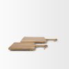 Set of Two Natural Solid Wood Handmade Serve Boards With Handles
