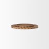 Set of Two Natural Light Brown Round Wood Handmade Serving Trays