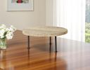 15" Light Brown And Black Round Solid Wood Handmade Riser Tray