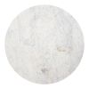 51" White and Black Marble and Wood Pedestal Base Round Top Dining Table