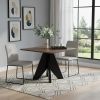 41" Espresso Wood Pedestal Base Square Dining Table