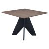 41" Espresso Wood Pedestal Base Square Dining Table