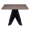 41" Espresso Wood Pedestal Base Square Dining Table
