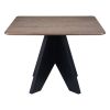 41" Espresso Wood Pedestal Base Square Dining Table