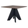 41" Espresso Wood Pedestal Base Square Dining Table
