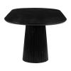 81" Black Wood Pedestal Base Oval Dining Table