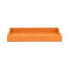 16" Orange And Gold Faux Shagreen Handmade Serving Tray With Handles