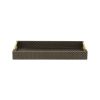 16" Black And Gold Geometric Print Handmade Serving Tray