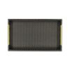 16" Black And Gold Geometric Print Handmade Serving Tray