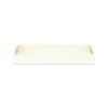 16" Ivory And Gold Geometric Print Handmade Serving Tray With Handles