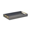 16" Blue And Gold Geometric Handmade Serving Tray
