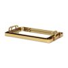 Set of Two Gold And Mirrored Glass Handmade Serving Trays